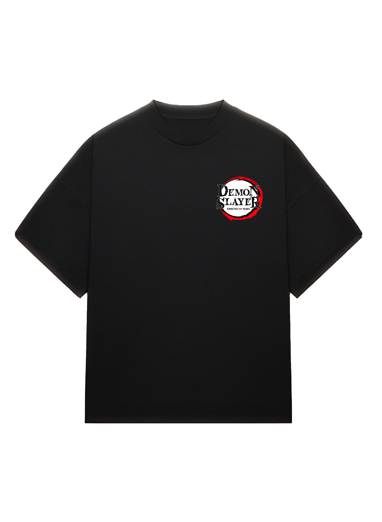 Urban Drip® Premium Demon Slayer Black Oversized Drop Shoulder T-Shirt for Men – Tanjiro Anime Graphic Tee, Black